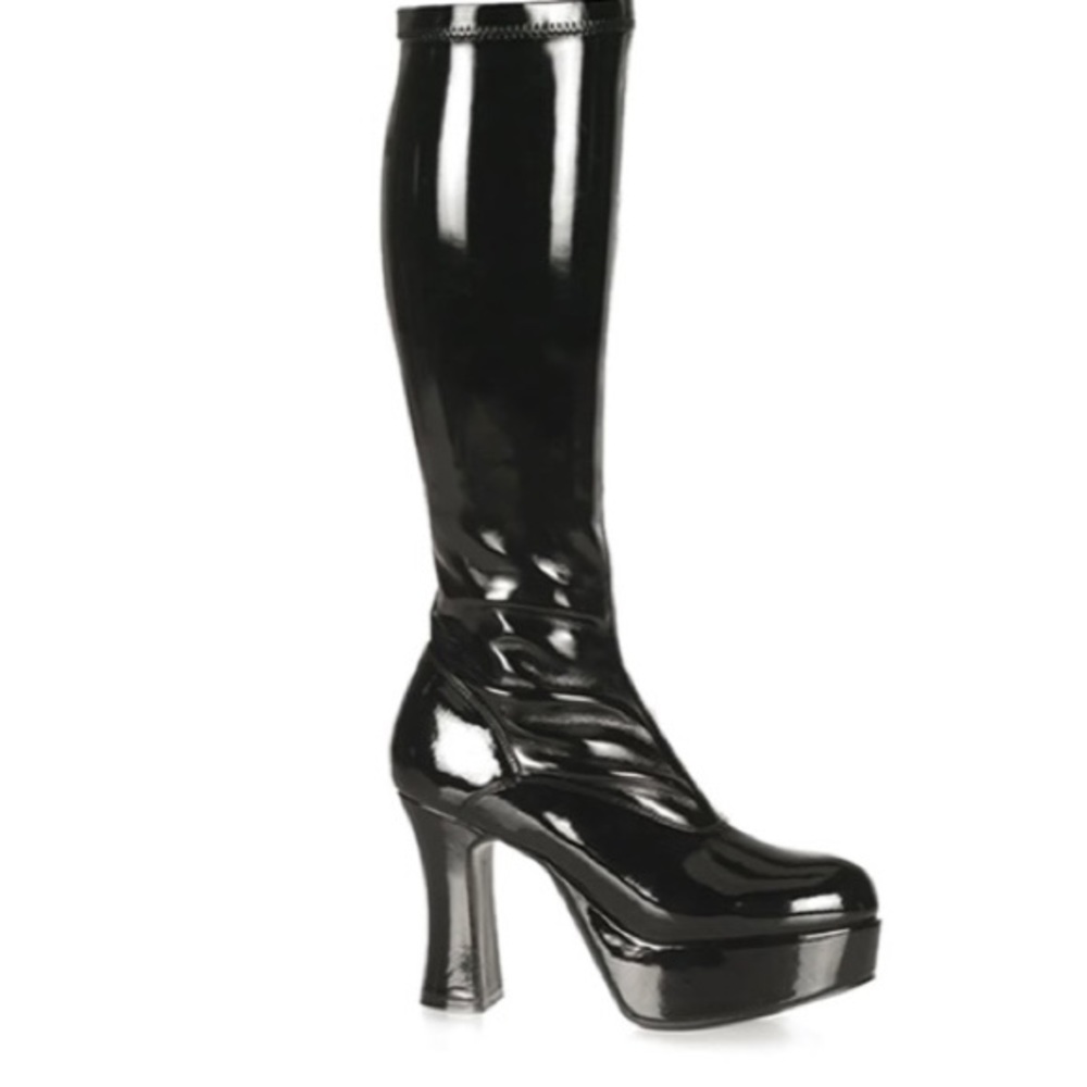 Black Patent Knee High Boots Pleaser Funtasma Exotica 2000 8